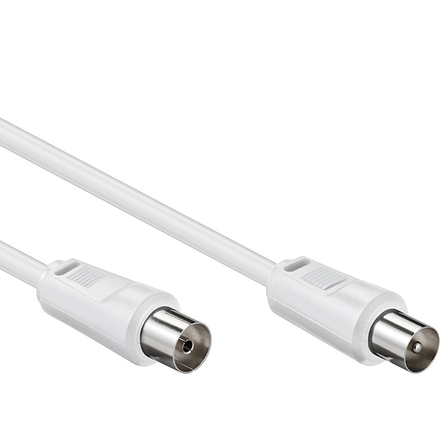 Coaxkabel - 7.5 meter - Coax (IEC) mannelijk naar vrouwelijk - Wit