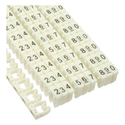 MKCP-0-9-4mm-WT Kabelmarkeerclips 0-9 - Ø 3,8-5,9 mm - 100 stuks - Wit