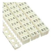 MKCP-0-9-6mm-WT Kabelmarkeerclips 0-9 - Ø 6 mm - 100 stuks - Wit