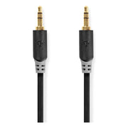 ND-A3.5MM-1 1 meter Jack Stereo Audiokabel - Zwart - Koper - Verguld