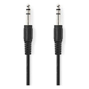 ND-A6.3-MM-2 2 meter stereo-Audiokabel jack 6,35 mm Male naar Male - Zwart - Vernikkeld