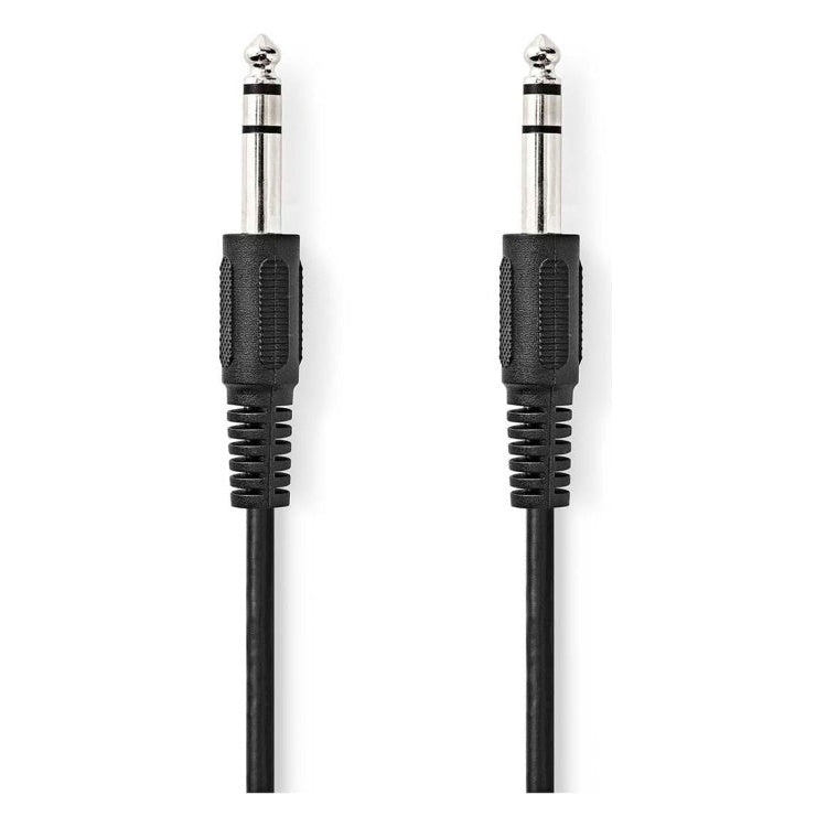 ND-A6.3-MM-2 2 meter stereo-Audiokabel jack 6,35 mm Male naar Male - Zwart - Vernikkeld
