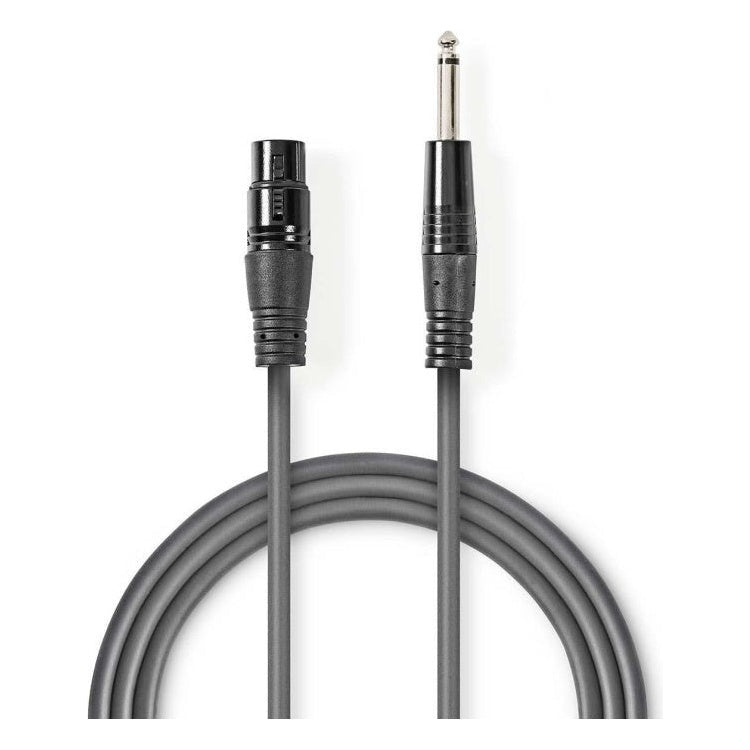 ND-XLR-6.5MN-10 XLR (vrouwelijk) - 6,35mm Jack (mannelijk) Mono Audiokabel - 10 meter - Koper