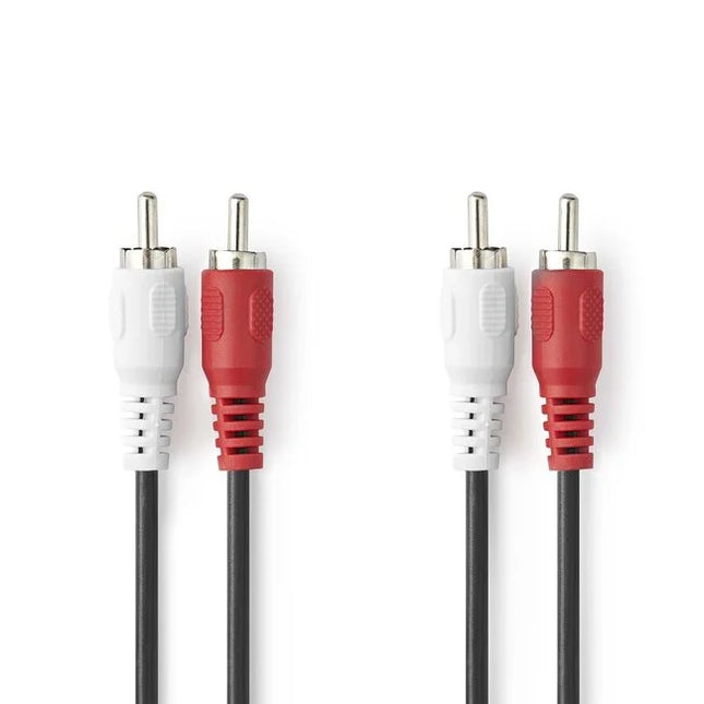 2x RCA (m) naar 2x RCA (m) - Stereo audiokabel - 1,8 meter - Zwart
