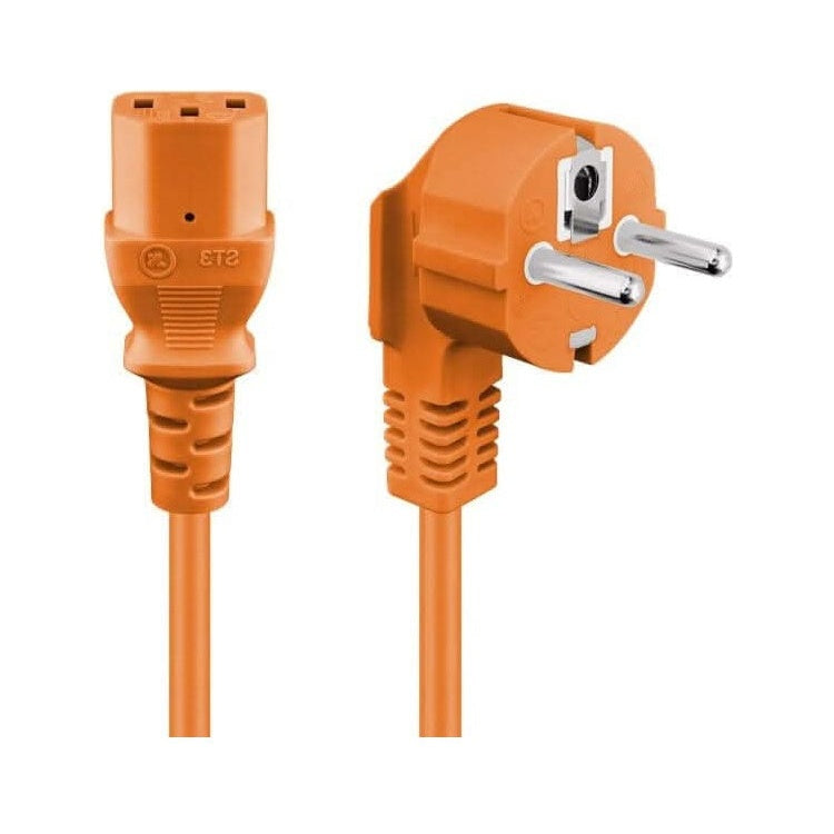 NS-C13-2-OR C13 kabel - 2 meter - schukostekker naar C13 - haaks - Oranje