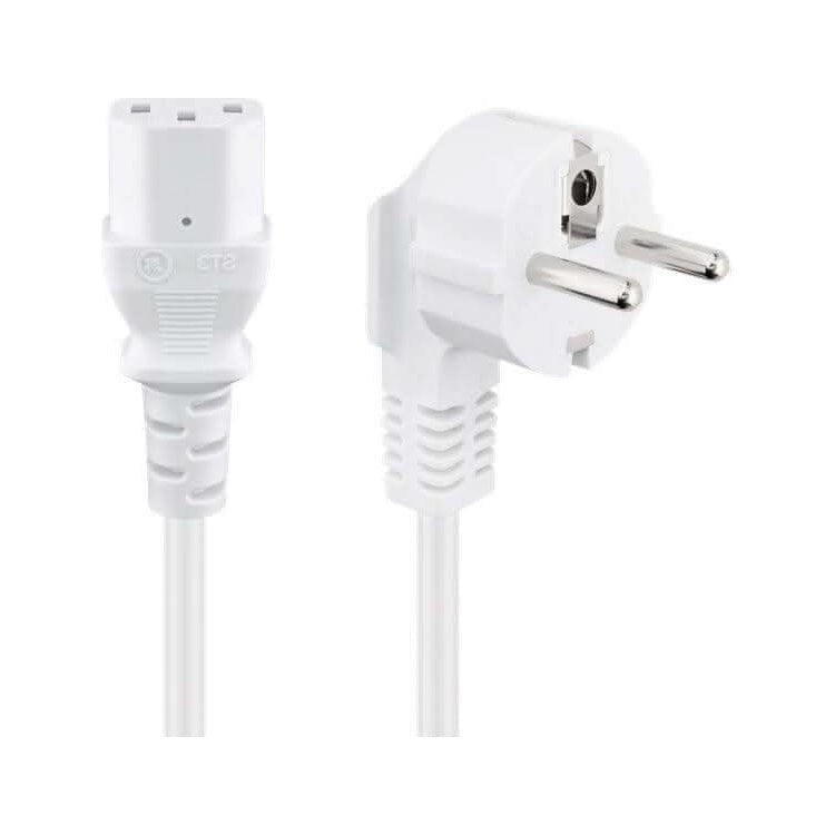 NS-C13-3-WT C13 kabel - 3 meter - schukostekker naar C13 - haaks - Wit