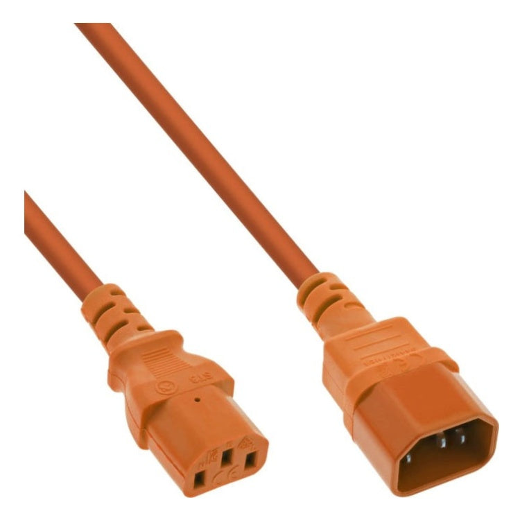 NS-C13-C14-0.5-OR Verlengkabel met C13 en C14 aansluiting -  50 cm - Oranje