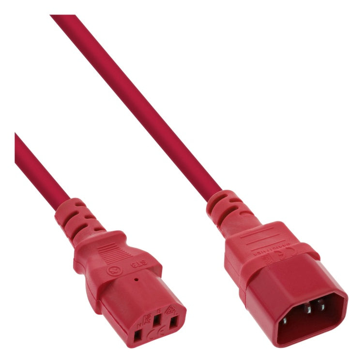 NS-C13-C14-RD-0.3 30 cm C13 - C14 verlengkabel - Rood