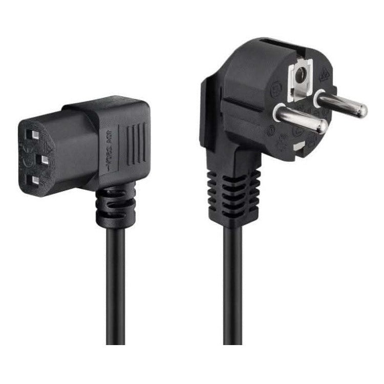 NS-C13-H-3-ZW C13 kabel - 3 meter - schukostekker naar C13 - 2xhaaks - Zwart