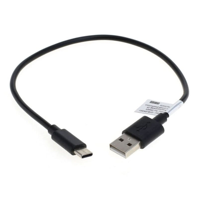 USB 2.0 datakabel, USB A naar USB C - Max. 1A - 30cm, Zwart