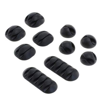 kabelhouders - zelfklevend -  10 stuks -  Zwart