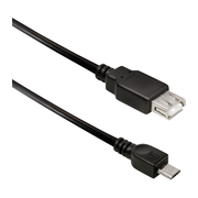 OTG2.0-MC-AF-0.3 Micro-USB naar female USB A verloopkabel - Zwart - USB OTG (On-The-Go)