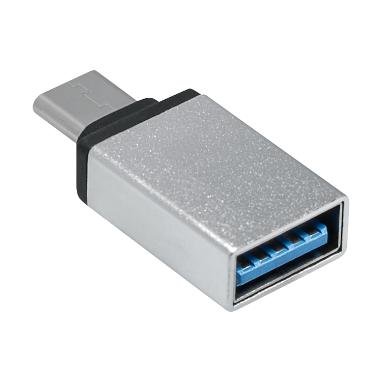 OTG3.0-C-AF-A Transmedia USB-C male naar USB-A Female adapter - USB 3.0 - USB OTG (On-The-Go) - Grijs