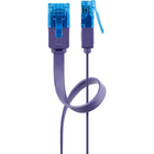 1 meter Cat 6a U/UTP platte netwerkkabel - 100% koper - Paars