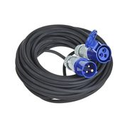 PAT-CEE-V3x1.5-20 20 meter CEE Verlengkabel  -CEE (m) / CEE (v) 3-polig  - 230V - 16A - IP44 - 3-Polig - Zwart