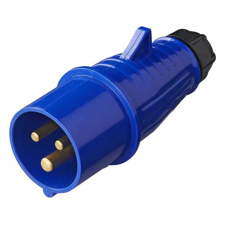 PAT-CEE3-V ProPlus Spatbestendige CEE-stekker - 16A - 230V - 3-polig - IP44 - Blauw