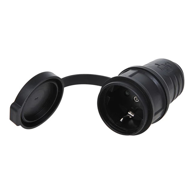 PAT-SCH-C Contrastekker Schuko 16A - 230V - IP44 - Kunststof - Zwart