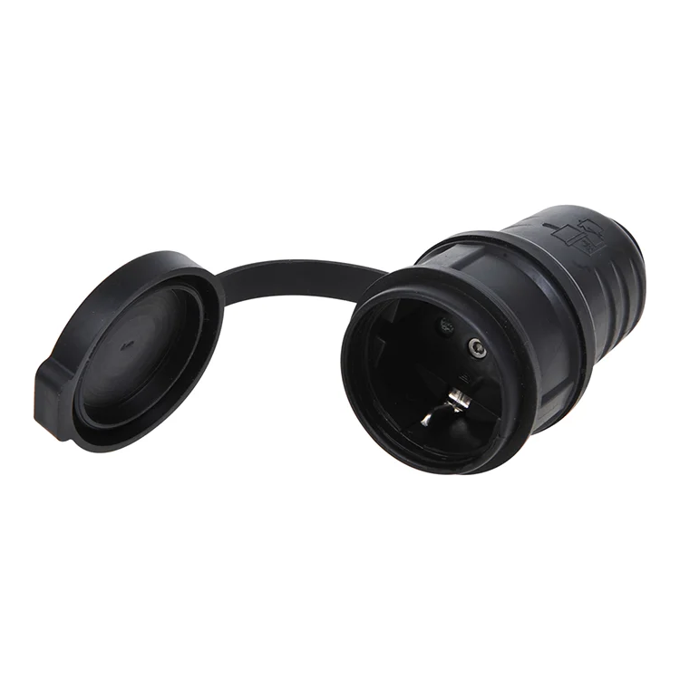 PAT-SCH-C Contrastekker Schuko 16A - 230V - IP44 - Kunststof - Zwart