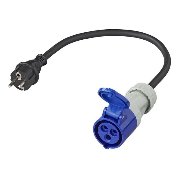 PAT-SCH-CEE-3x2.5-0.4 40 cm campingstroomkabel - Verloopkabel  - Schuko naar CEE 16A - 3x2,5 mm² - IP44 - Zwart