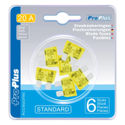 PAT-ZKR-20A-6 Standaard Steekzekeringen 20A - Geel - 6 Stuks (Blisterverpakking)