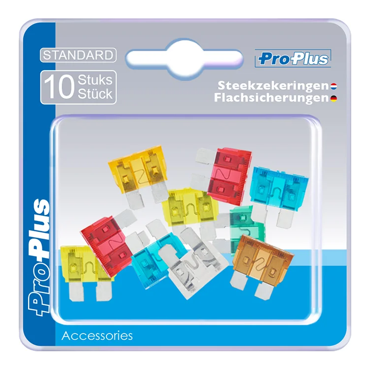 PAT-ZKR-ASS-10 Standaard Steekzekeringen - 10 Stuks - Assorti (Blisterverpakking)