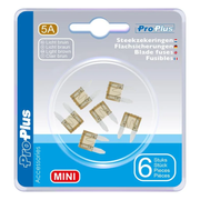 PAT-ZKR-MN-5A-6 Steekzekeringen Mini 5A Lichtbruin - 6 stuks in blister