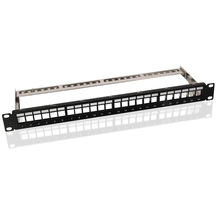 19"patchpanel - 1U voor 24 keystones - Zwart - Unshielded