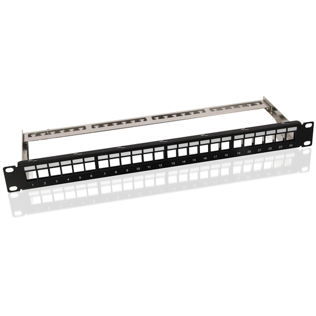 19"patchpanel - 1U voor 24 keystones - Zwart - Unshielded