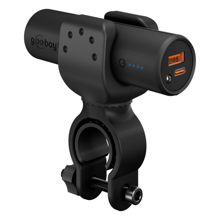 PB-BIKE-5.000 5.000 mAh powerbank  - 1x USB-C + 1x USB-A - Met PD & QuickCharge 3.0 - Met fietsbeugel