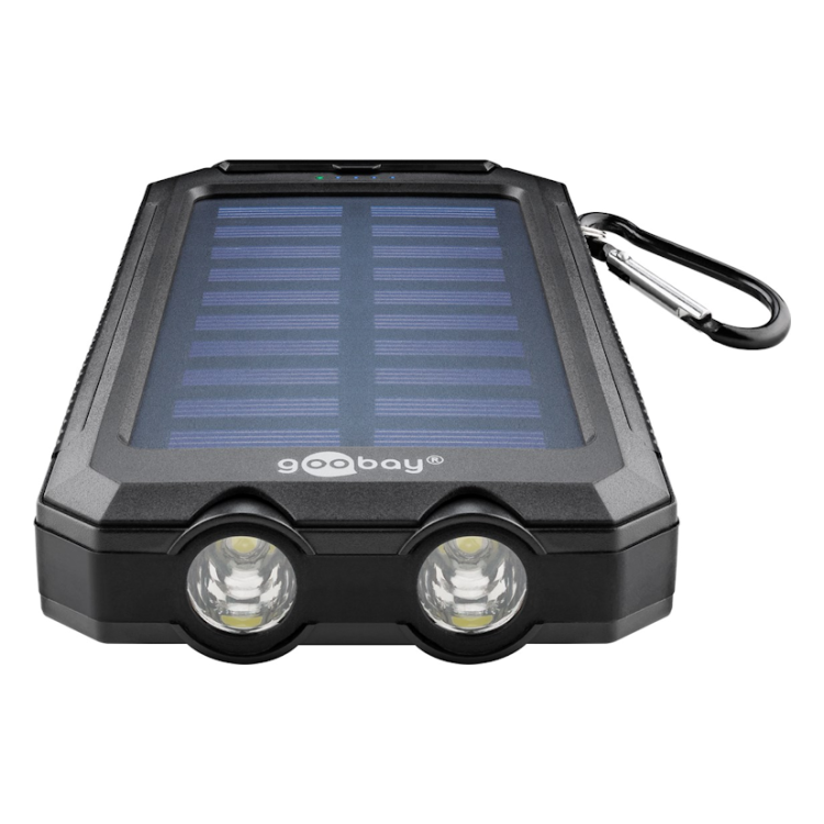 PB-SLR-FL-8.000 8.000 mAh Solar powerbank  -  2x USB-A - Zaklamp - IP44