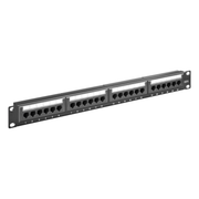 PP-19-C6-O 19"patchpanel - 1U met 24 Cat 6 poorten - 1 Gbit - Zwart - Unshielded