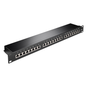 PP-19-C6-ZW 19"patchpanel - 1U met 24 Cat 6 poorten - 1 Gbit - Zwart - Shielded