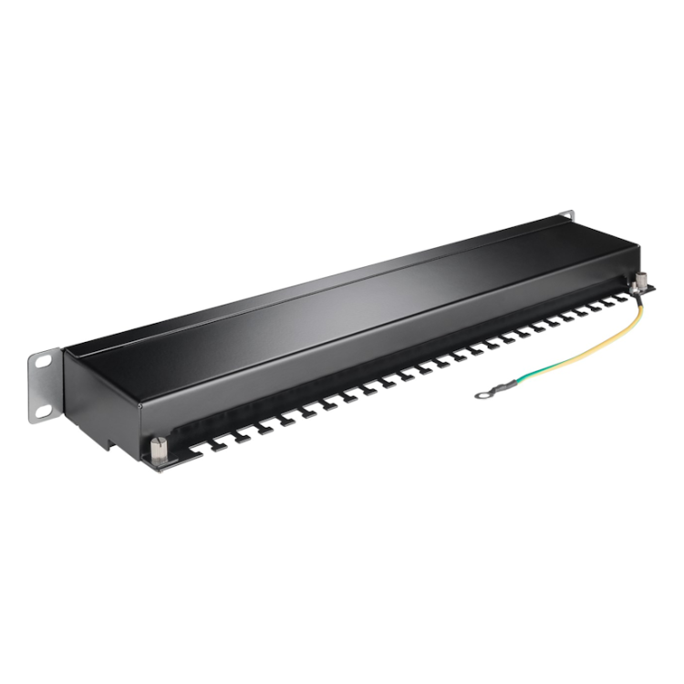 PP-19-C6-ZW 19"patchpanel - 1U met 24 Cat 6 poorten - 1 Gbit - Zwart - Shielded