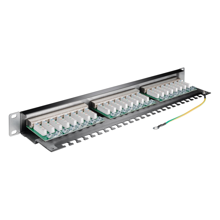 PP-19-C6-ZW 19"patchpanel - 1U met 24 Cat 6 poorten - 1 Gbit - Zwart - Shielded