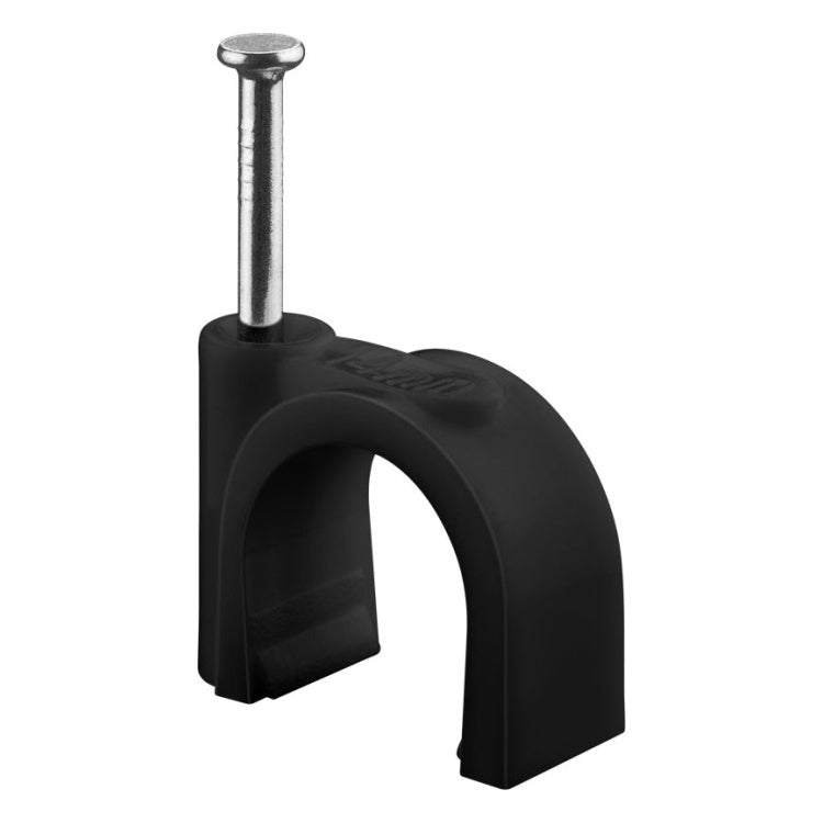 Kabelclips met Spijker voor 14 mm Kabel - Zwart - 100 stuks