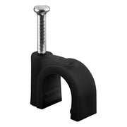 Kabelclips met Spijker voor 9 mm Kabel - Zwart - 100 stuks
