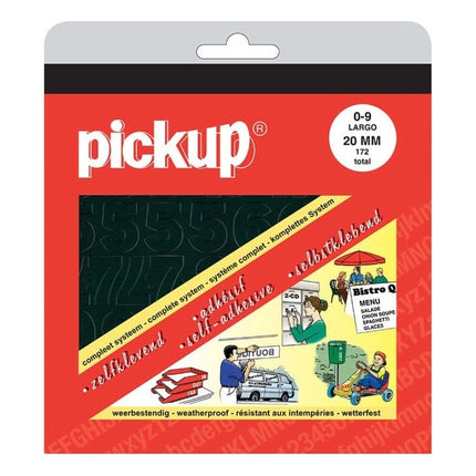 PU-01301020 PickUp plakcijfers boekje Largo - Zwart - 20 mm