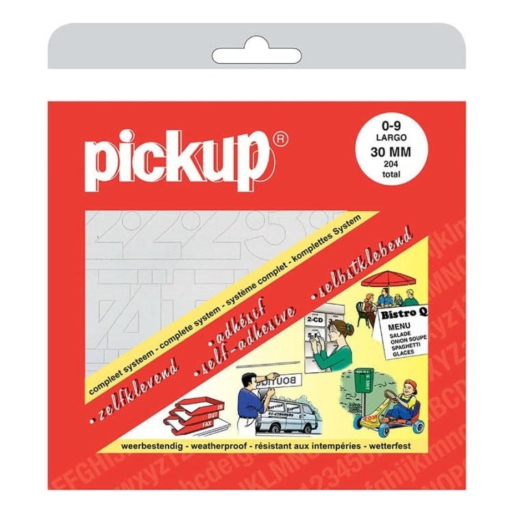 PU-01311030 PickUp plak cijfers  boekje Largo - Wit - 30 mm