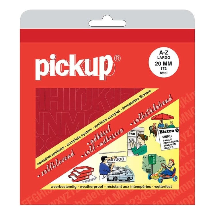 PU-01320020 PickUp plakletters  boekje Largo - Rood - 20 mm