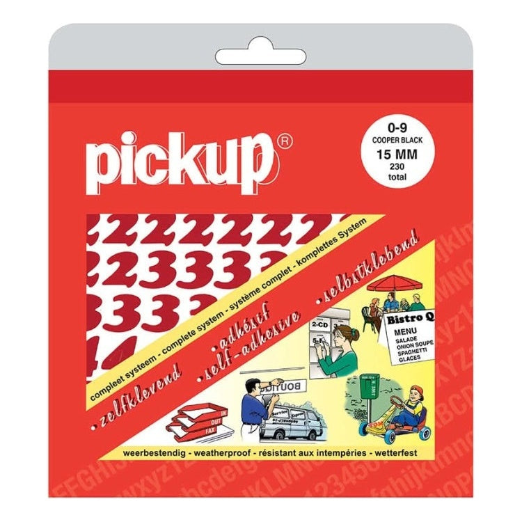 PU-12121015 PickUp plakcijfers boekje CooperBlack - Rood - 15 mm