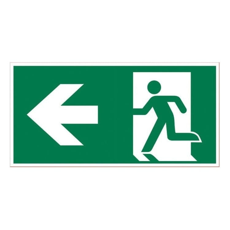 PU-1270150503 PickUp sticker - vluchtweg linksaf - Groen -  30x15 cm