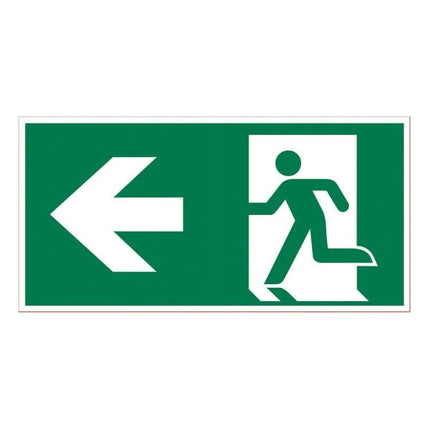 PU-1270150503 PickUp sticker - vluchtweg linksaf - Groen -  30x15 cm