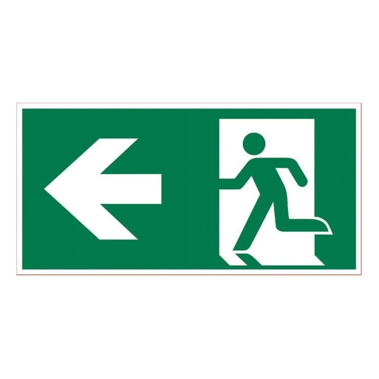 PU-1270150503 PickUp sticker - vluchtweg linksaf - Groen -  30x15 cm