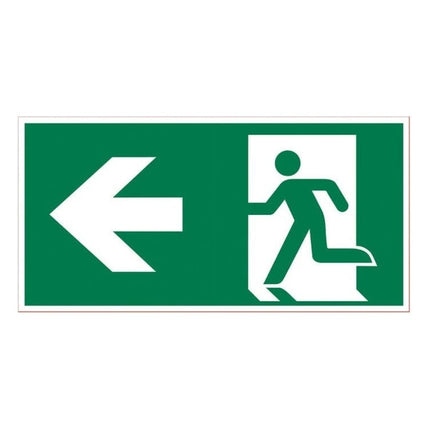 PU-1270150503 PickUp sticker - vluchtweg linksaf - Groen -  30x15 cm