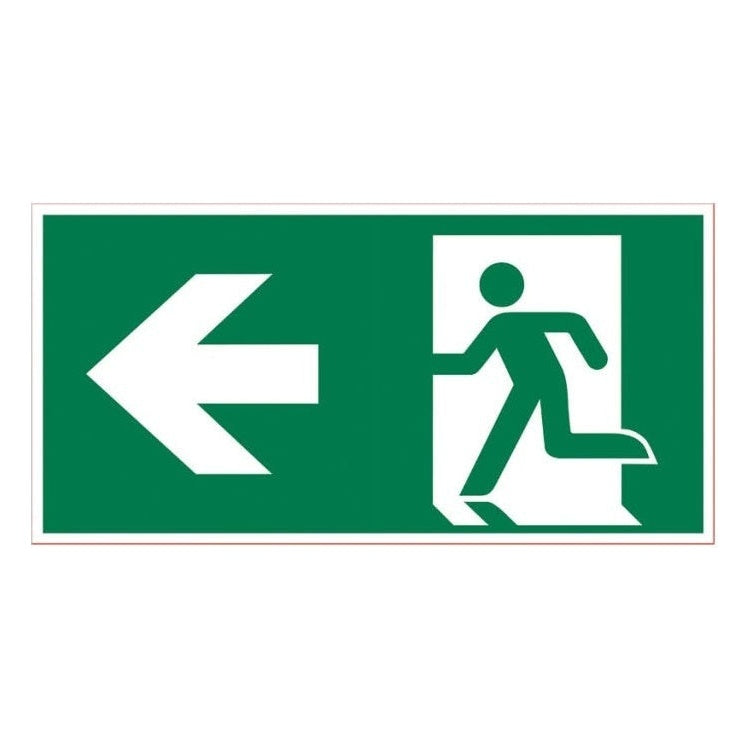 PU-1270150503 PickUp sticker - vluchtweg linksaf - Groen -  30x15 cm