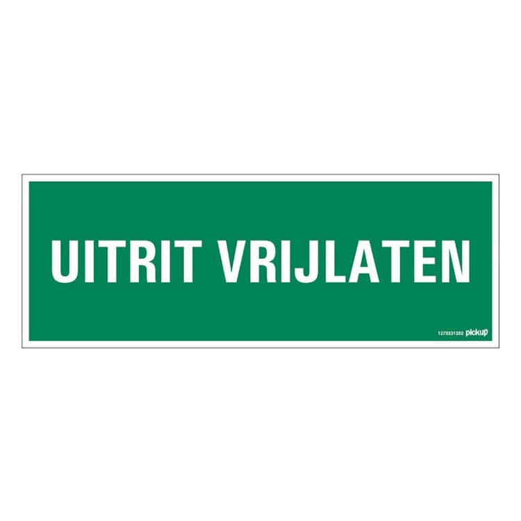PU-1270331282 Bord uitrit vrijlaten - Groen - wit - 33x12 cm