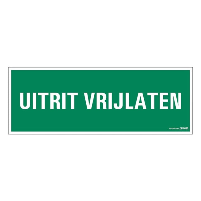 PU-1270331282 Bord uitrit vrijlaten - Groen - wit - 33x12 cm