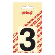 PU-312020603 PickUp sticker - Plakcijfer nummer 3 - Helvetica - Zwart - 60 mm