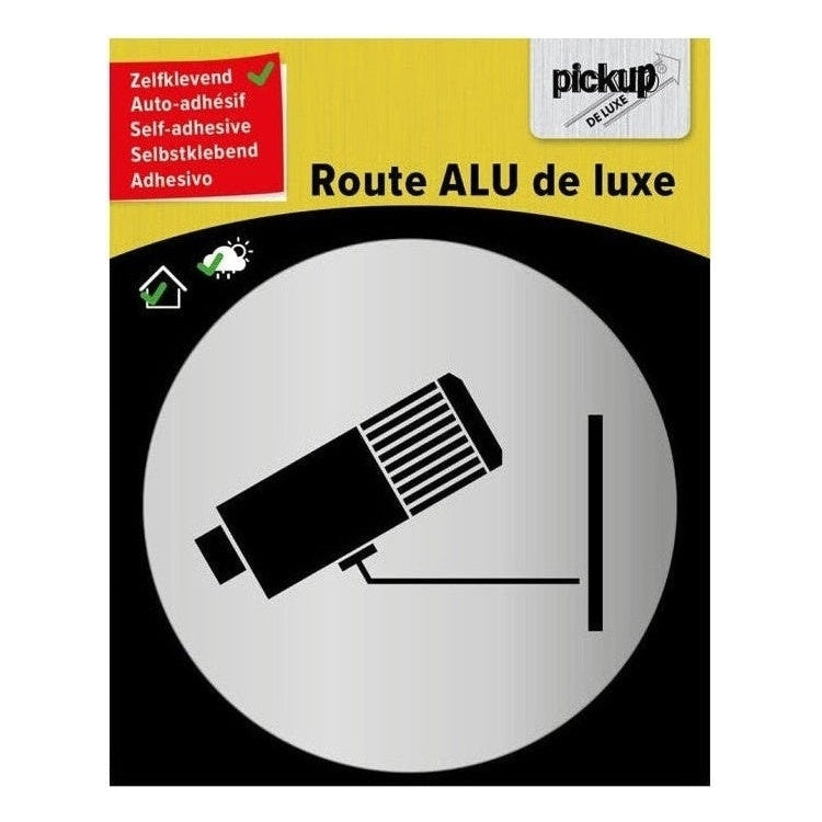 PU-3901008009 Pickup bordje burshed alu camerabewaking - Rond - diameter 80 mm