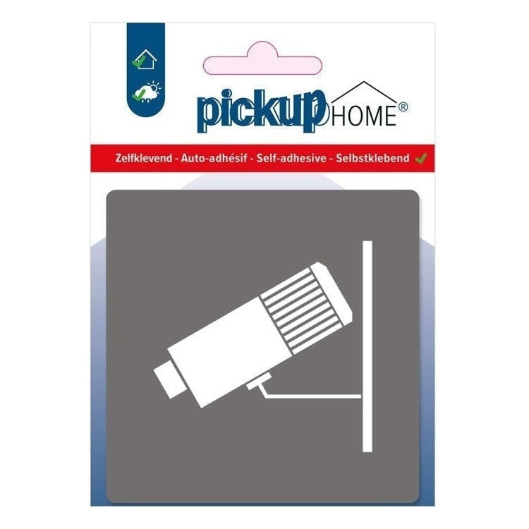 PU-4221090105 Pickup bord Route Acryl bordje camerabewaking - Grijs - 9x9 cm